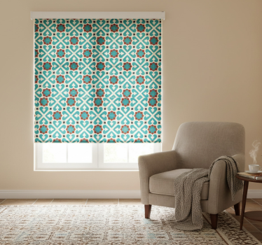 Bedroom roller blind tiled floor with brown accents - TenStickers