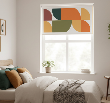 Bedroom roller blind with abstract geometric design - TenStickers