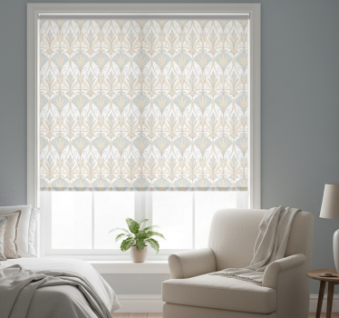 Bedroom roller blind with botanical retro floral design - TenStickers