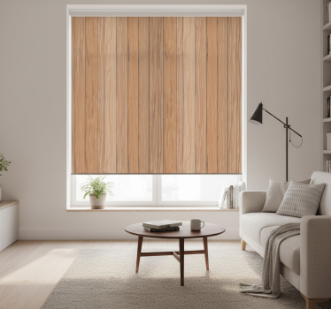 Beige roller blind for light oak flooring - TenStickers