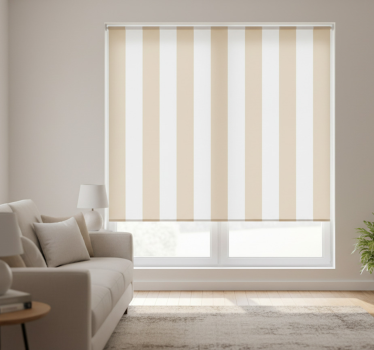 Beige roller blind in white and beige colors - TenStickers
