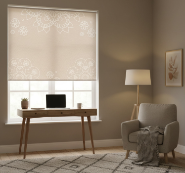 Beige roller blind india mandala design - TenStickers