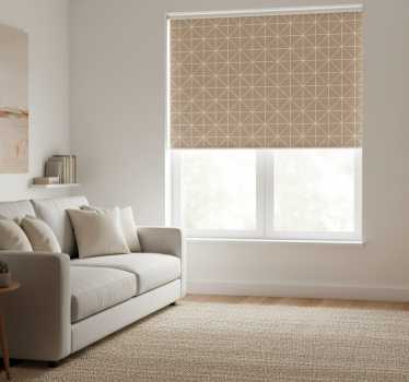 Beige roller blind with beige patterned design - TenStickers
