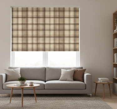 Beige roller blind with fabric texture effect - TenStickers