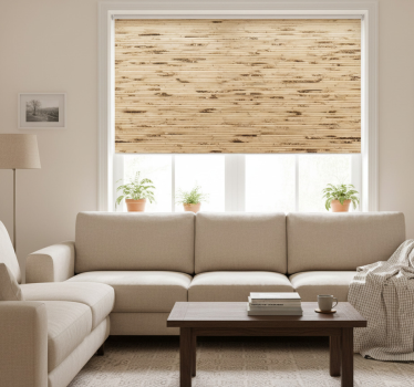 Beige roller blind with horizontal light brown slats - TenStickers