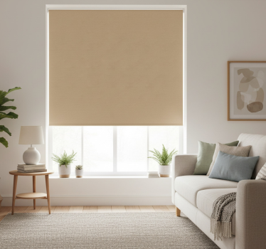 Beige roller blind with simple jute appearance - TenStickers