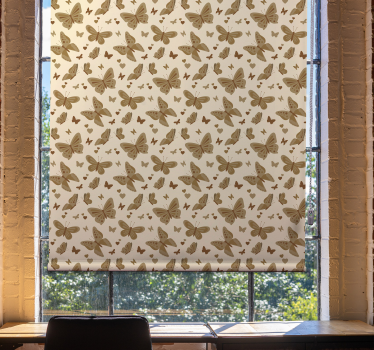 Beige tones Butterflies blind - TenStickers