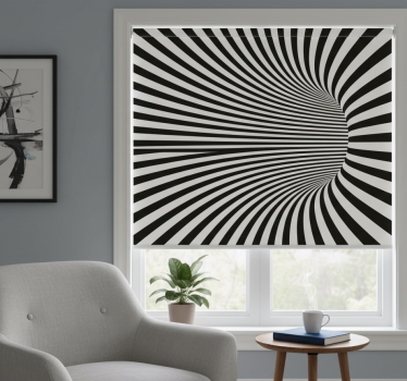 Black roller blind with 3d curved design - TenStickers