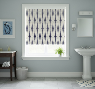 Blue roller blind in navy blue rabaul ikat design - TenStickers