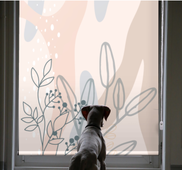 "Boho" floral illustration Flower roller blind - TenStickers