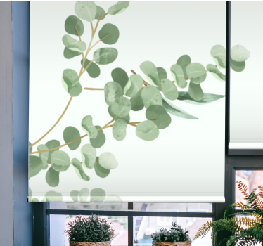 "Boho" leaves pattern More flowers and plant roller blind - TenStickers