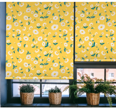 Bright yellow flowers Kitchen window blind - TenStickers