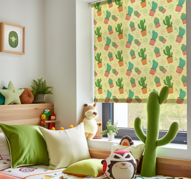 Cactus pattern children's window shade - TenStickers