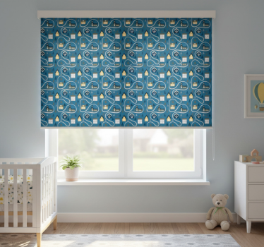 Children room roller blind city map design - TenStickers