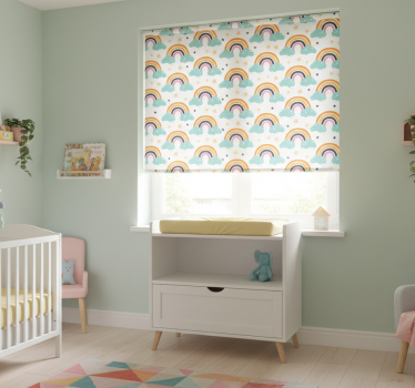 Children room roller blind colorful rainbows and clouds - TenStickers