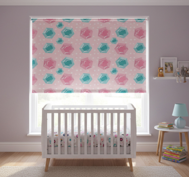 Children room roller blind in geometric jewel colors - TenStickers