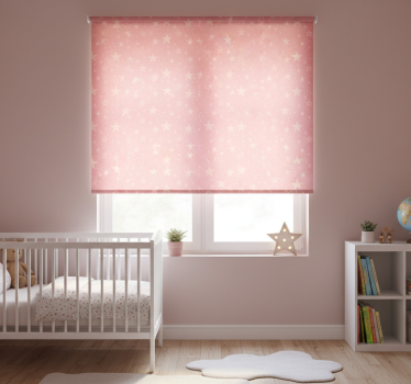 Children room roller blind light pink stars on dark pink - TenStickers