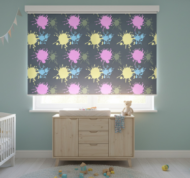 Children room roller blind multicolored wall - TenStickers