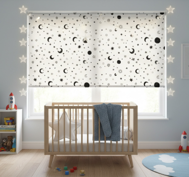 Children room roller blind outer space with stars - TenStickers