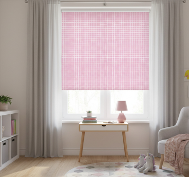 Children room roller blind in pink and white stripes - TenStickers