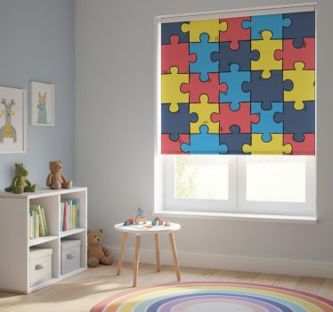 Children room roller blind rainbow puzzle - TenStickers