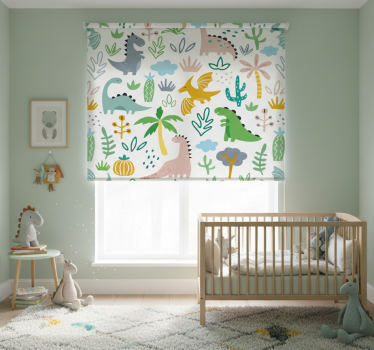 Children room roller blind scandinavian jurassic design - TenStickers