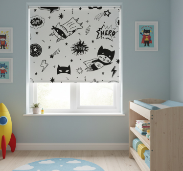 Children room roller blind superhero comic design - TenStickers
