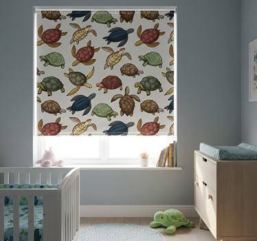 Children room roller blind turtle variety - TenStickers