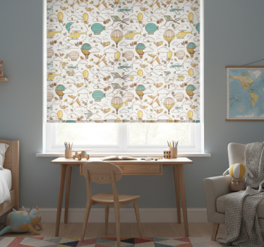 Children room roller blind vehicle collection - TenStickers