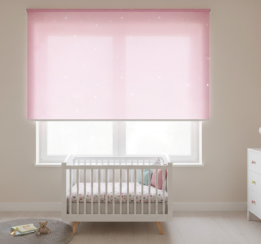 Children room roller blind white stars on pink - TenStickers