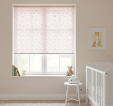 Children room roller blind white stars pink background - TenStickers