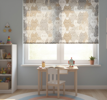 Children room roller blind with cats illustration - TenStickers