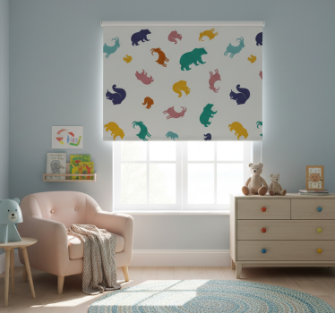 Children room roller blind with chamois and bears pattern - TenStickers