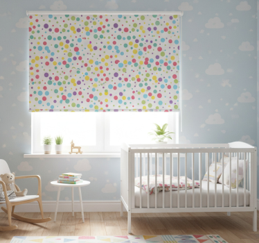 Children room roller blind with colorful polka dots - TenStickers