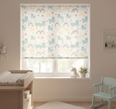 Children room roller blind with funny sheep unicorns pattern - TenStickers
