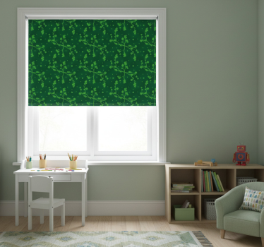 Children room roller blind with green korean trees - TenStickers