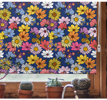 Colorful spring arrangement flowers and plants roller blind - TenStickers