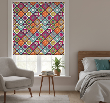Colorful mandala pattern bedroom roller blind - TenStickers