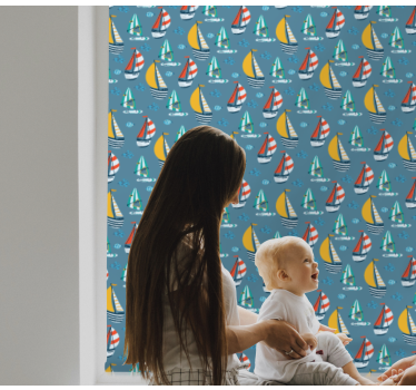Colorful sailing vessels original roller blind - TenStickers