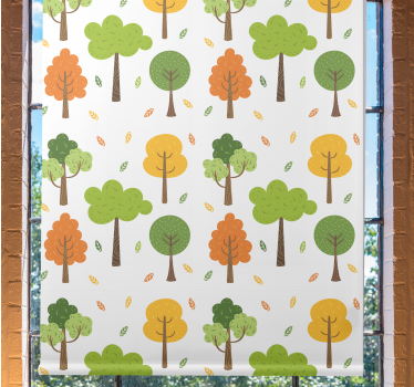 Colorful trees Modern roller blind - TenStickers