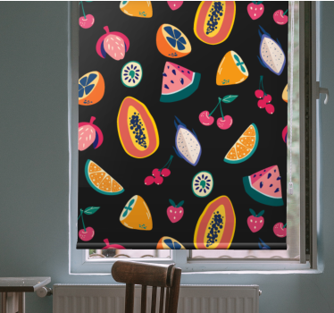 Colorful tropical motif fruit and vegetable roller blind - TenStickers
