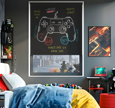 Control buttons explanation geek roller blind - TenStickers