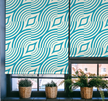 Curved wave pattern texture and pattern roller blind - TenStickers