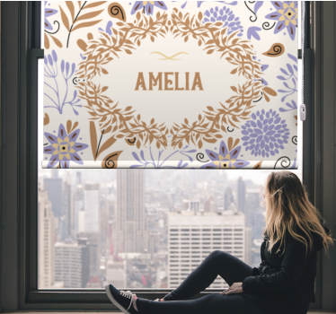 Custom Floral Design flower roller blind - TenStickers