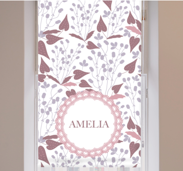 CUSTOM NAME FLOWER PATTERN flowers and plants roller blind - TenStickers