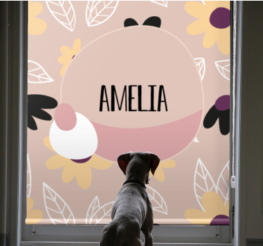 Custom roller blind custom floral name design - TenStickers