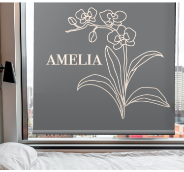 Elegant gray design flowers and plants roller blind - TenStickers