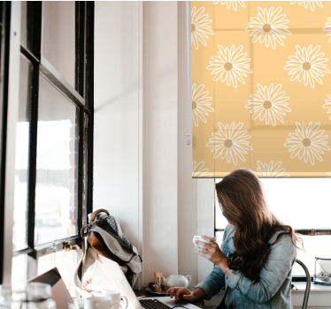 Daisies silhouette Flowers and plant roller blind - TenStickers