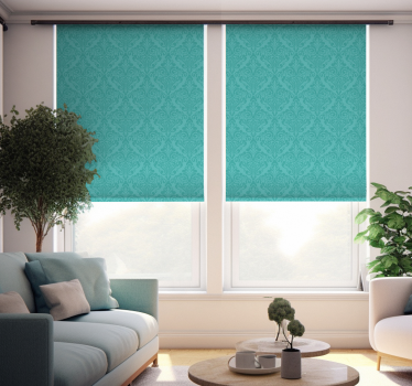 Damask Turquoise roller blind - TenStickers