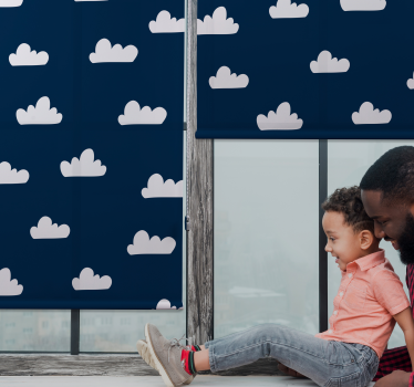 Dark blue background Cloud roller blind - TenStickers